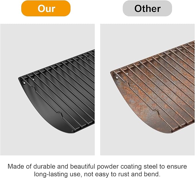 23" to 34" Adjustable Ash Pan for Charcoal Grill Chargriller 1224 1324 2121 2222 2123,Oklahoma Joe Charcoal Grill Royal Gourmet, Ash Pan with 2PC Fire Grate Hanger