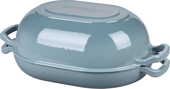 Enameled Cast Iron Sourdough Bread Oven, Dutch Oven, Loaf Cast Iron Bread Pan for Homemade Bread Baking, Meatloaf Pan with Lid, 7QT, Sea Salt