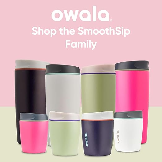 Owala SmoothSip Insulated Stainless Steel Coffee Tumbler,Reusable Iced Coffee Cup,Hot-Coffee Travel Mug,BPA Free,20 oz,Pink (Watermelon Breeze),(Pack of 8)