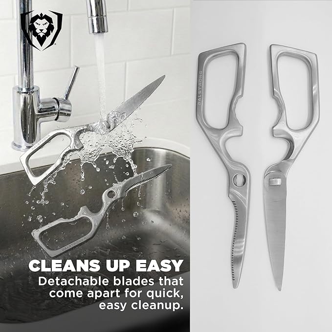 Dalstrong Kitchen Scissors All Purpose - Japanese Stainless Steel - Ambidextrous Kitchen Shears for Food - Detachable - Heavy Duty Scissors Sharp Scissor - Herbs, Pizza, Poultry Meat Cutting Scissors