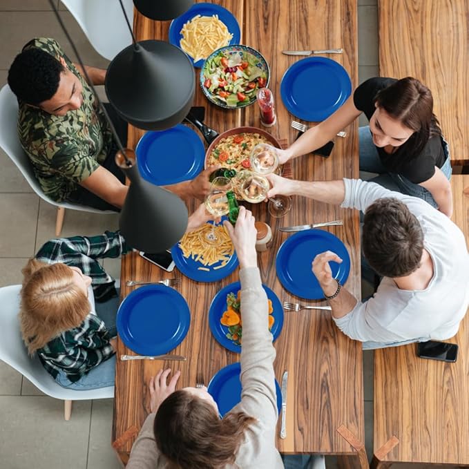 40Pcs Disposable Paper Plates Blue,Including 20pcs 9" and 20pcs 7" Plates,Strong and Sturdy Disposable Plates for Party, Dinner, Holiday, Picnic,Birthday Party, Dinner Table, Wedding