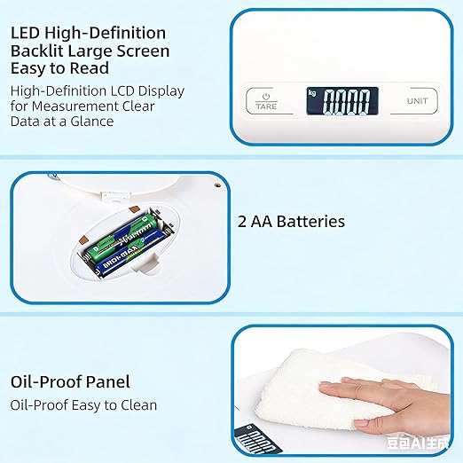 Digital Shipping Scale,Stainless Steel Panel, Accurate Portable Postal Scale for Packages, Small Business,Kitchen, Food, Handmade, Liquids, and Boutique (White Battery(10kg/1g))