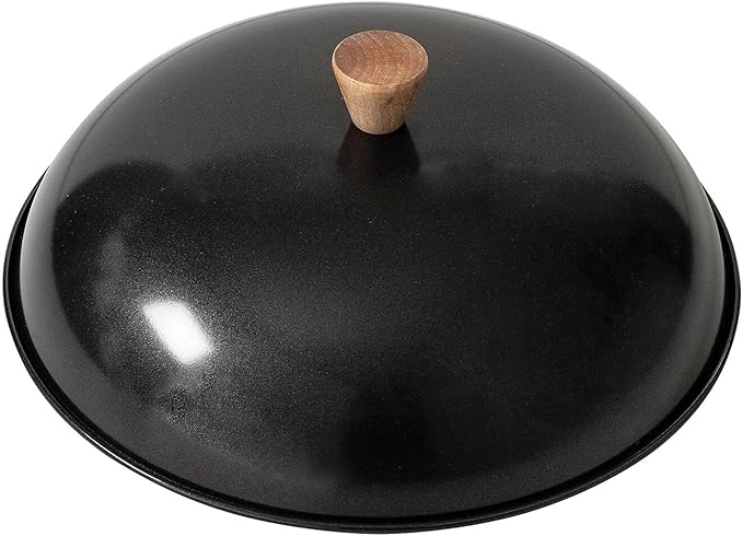 JOYCE CHEN Classic Series 14-Inch Uncoated Carbon Steel Wok Set with Lid and Birch Handles, 4 Pieces