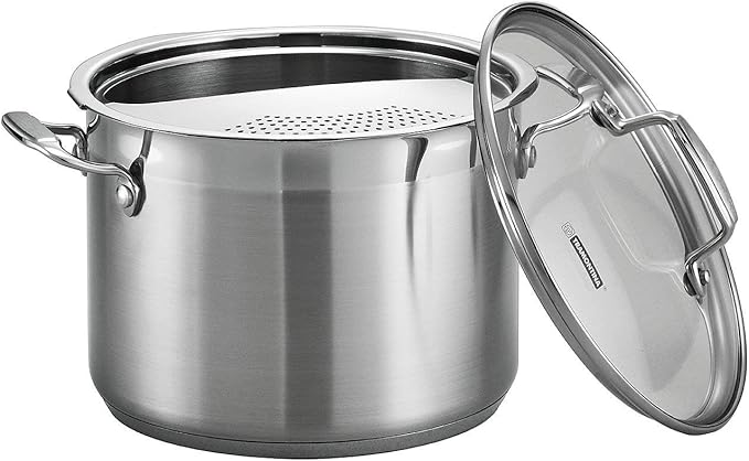 Tramontina Gourmet Stainless Steel 6-Quart Pasta Pot with Lid and Strainer