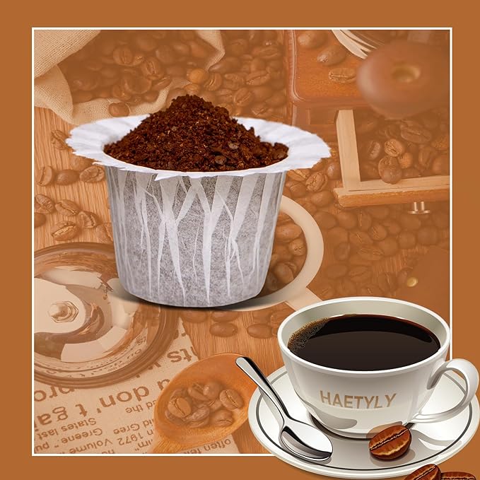 100 Count Disposable Coffee Paper Filters,Compatible with Keurig Brewers Single Serve 1.0 and 2.0, Fit all Reusable Coffee Pods.