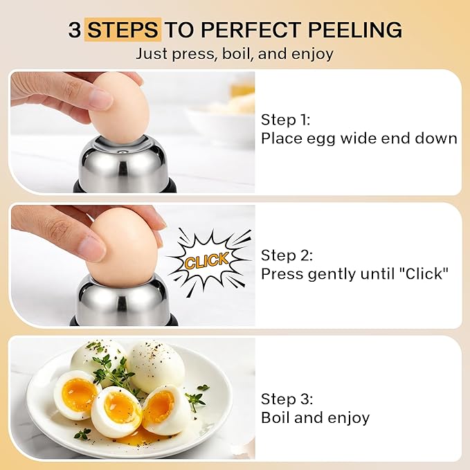 Egg Piercer for Hard Boiled Eggs, Stainless Steel Egg Poker with Retractable Safety Design, Egg Piercer Tool and Egg Punch for Raw Eggs, Anti-Rust Egg Pin, Black