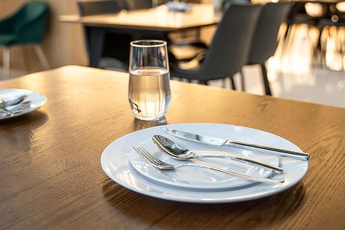 POSATE 60PCS White Disposable Plastic Plates, Heavy Duty Plates for Wedding/Party, 30PCS Dinner Plates 10.25’’ and 30PCS Dessert/Salad Plates 7.5’’, White Plates for Party Event