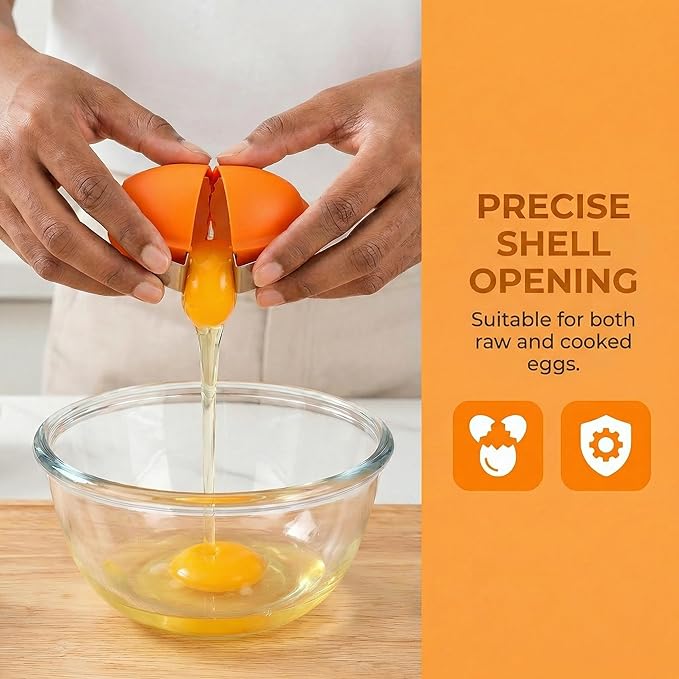 3PCS Egg Shell Opener, Egg Cracker Tool for Raw Eggs, Hard Boiled Egg Peeler for Easy Separate & Peel Eggs, Egg Separator for Cooks, Bakers Families