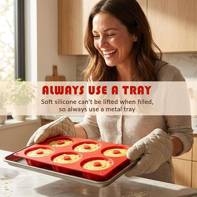 HKMTT Small Silicone Bundt Pan, Mini Fluted Tube Rum Cake Baking Molds, 6 Cavities 2 Pack 3 Shaped BPA Free Oven Safe Food Grade Non Stick Moulds