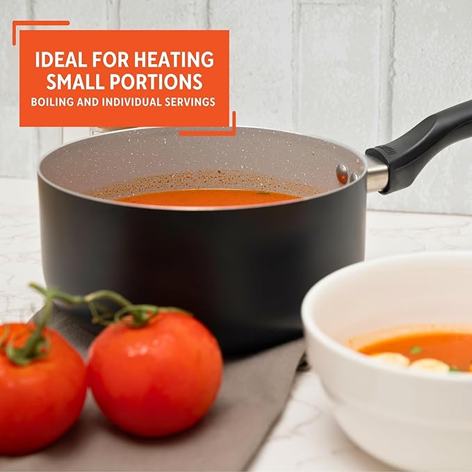 IMUSA 2.0 Qt PFAS Free Ceramic Nonstick Saucepan, Small Pot for Sauces, Gravies, Soups, Stews, Boiling & Heating, Aluminum Cookware with Cool-Touch Handle