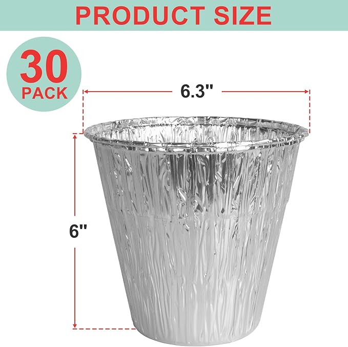 30 Packs BAC608 Grease Bucket Liner for Traeger Timberline and Timberline XL Pellet Grills, Traeger Lronwood, Lronwood XL Disposable Grill Liner, Traeger Flatrock Accessories Drip Tray Liners