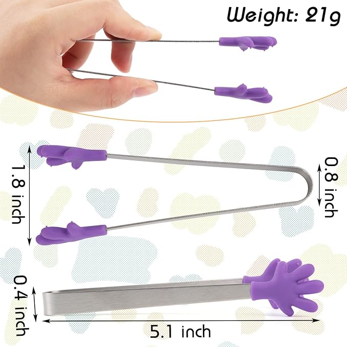 Shindel Small Tongs, 5.1" Mini Metal Tongs for Serving Food, Cute Kitchen Tool for Candy, Snacks, Chips, Cookies, Appetizers, Fruit, Pickles & Ice Cubes, Great for Party, Buffet & Dessert Table