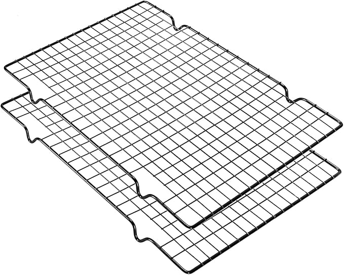 VNIMTI Cooling Rack 2 Sets, Cookie Cooling Wire Racks for Cooking, Baking, Roasting, Grilling, Drying, Oven Safe Grill Rack, 16" * 10" Small Squares Grids
