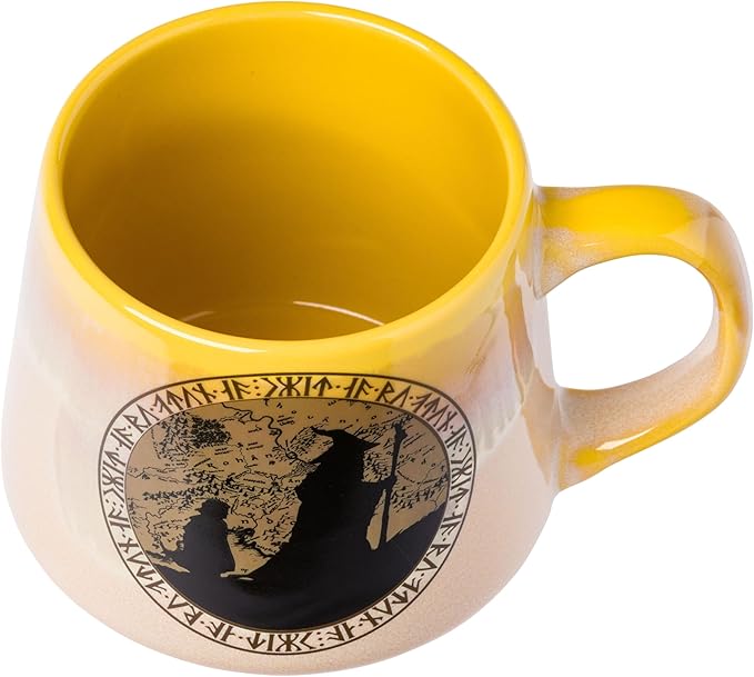 Silver Buffalo The Lord of the Rings Not All Who Wonder Are Lost Reactive Glaze Tapered Pottery Mug, 18 Ounces