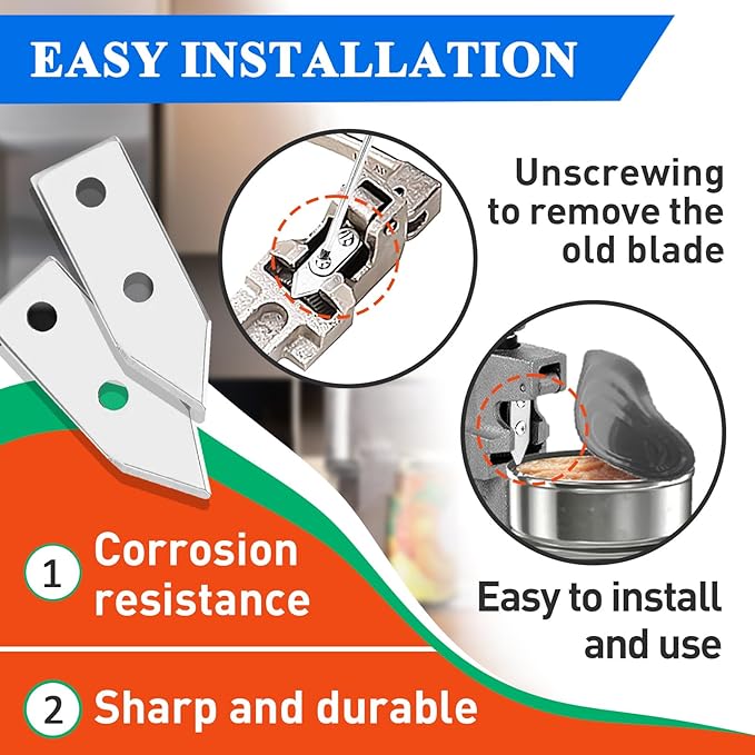 4 Pcs Commercial Can Opener Replacement Blades Compatible with Edlund #1 Can Opener, Easy to Replace