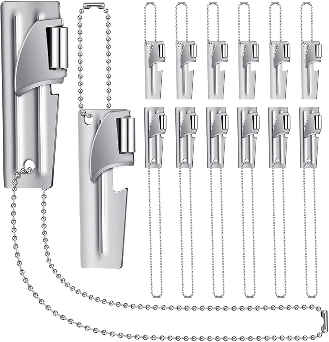 12 Packs P-38 and P-51 Military Can Openers with Key Rings Stainless Steel Army Camping Can Openers Military Manual Portable for Kitchen Travel Camping Survival Outdoor