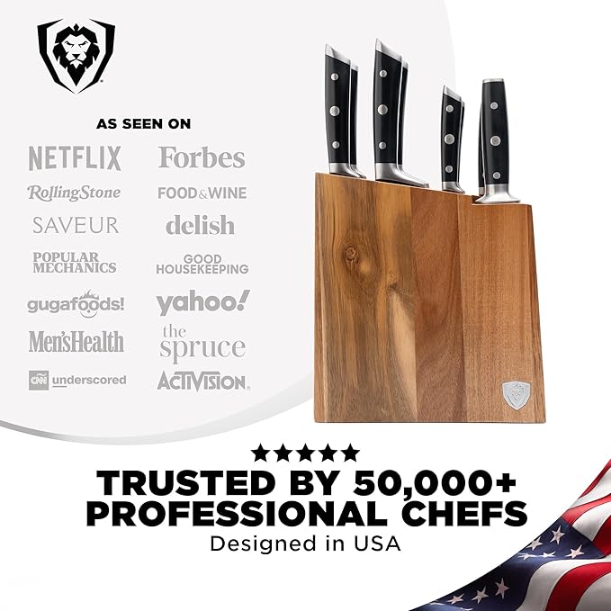Dalstrong Knife Set Block - 8 Piece - Gladiator Series - German High Carbon Steel Kitchen Knife - Premium Food-Grade Black ABS Polymer Handles - NSF Certified
