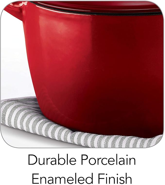 Tramontina Enameled Cast Iron 7-Qt. Covered Round Dutch Oven - Red