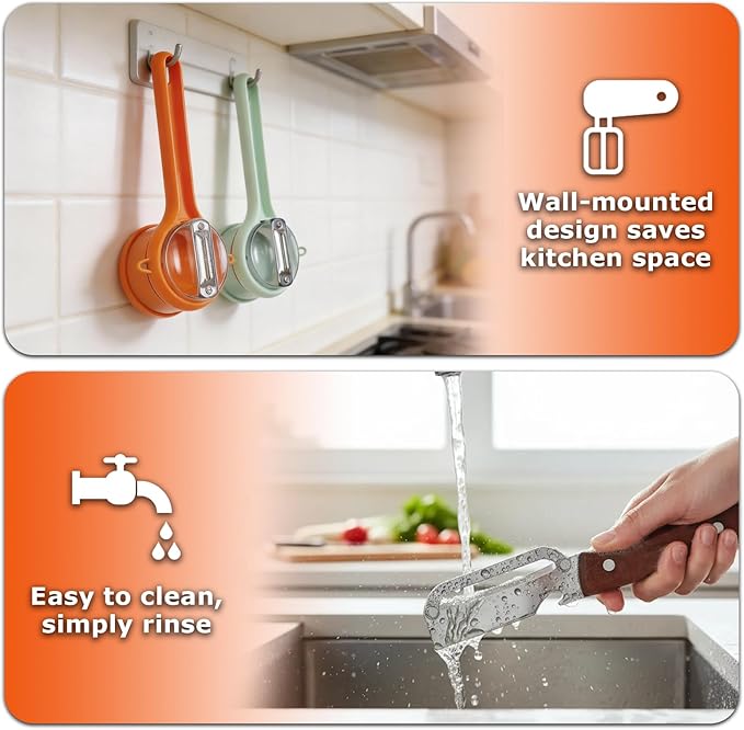 Multi Functional Vegetable Peeler for Kitchen with Bottle Opener,2 Pcs Peeler with Container, Stainless Steel Blade,Fruit and Vegetable Peeler with Storage Box,for peeling apples, potatoes, carrots