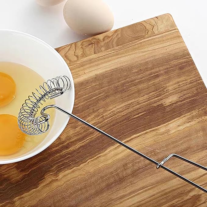 2 Pack Stainless Steel Spring Coil & Flat Whisks - Scandinavian Handheld Design for Eggs, Cream, Sauces, Gravy - Spiral Whipper Blender Beater Cooking Tools