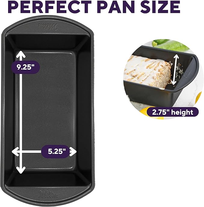 Wilton Gold Premium Non-Stick Warp-Resistant Bakeware, Made without PFAs, Large Loaf Pan, 9.25 x 5.25 in, Packaging May Vary