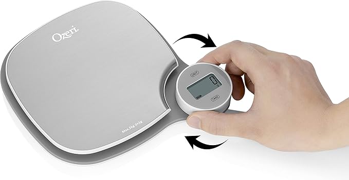 Ozeri Battery-Free Kitchen Scale, Kinetic Charging Technology, Stainless Steel