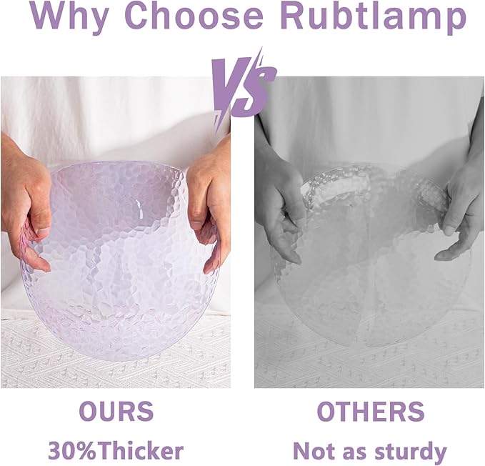 Rubtlamp 60PCS Purple Plastic Plates, Purple Disposable Party Plates, Heavy Duty Plastic With Hammered, Fancy Disposable Platos Include 30 Dinner Plate, 30 Cake Plate For Parties Wedding