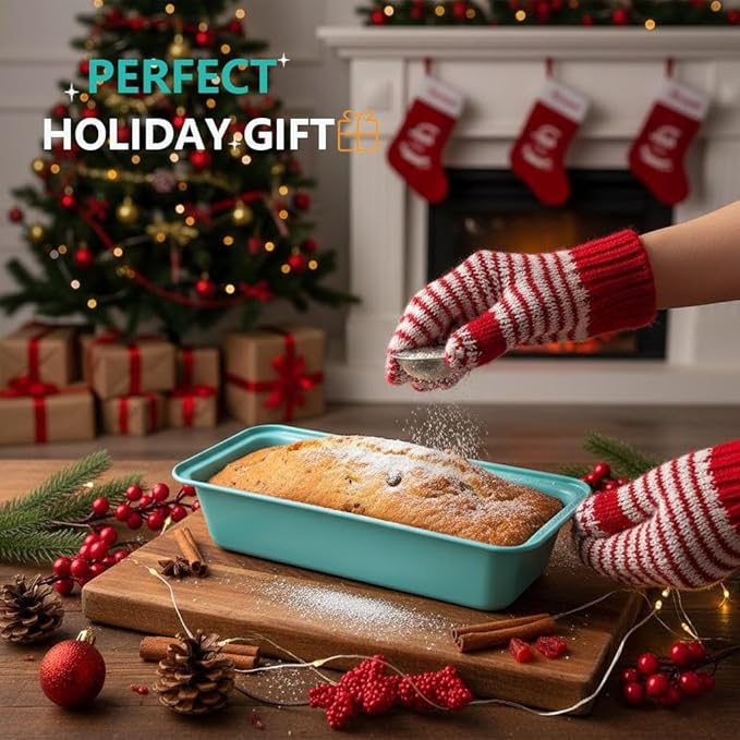 3-Pack 13x5 Nonstick Loaf Pan, 450°F Oven Safe Carbon Steel Bread Pans for Easy Release & Quick Clean, Ideal for Home Bakers Baking Banana Bread, Meatloaf, Cake & Sourdough