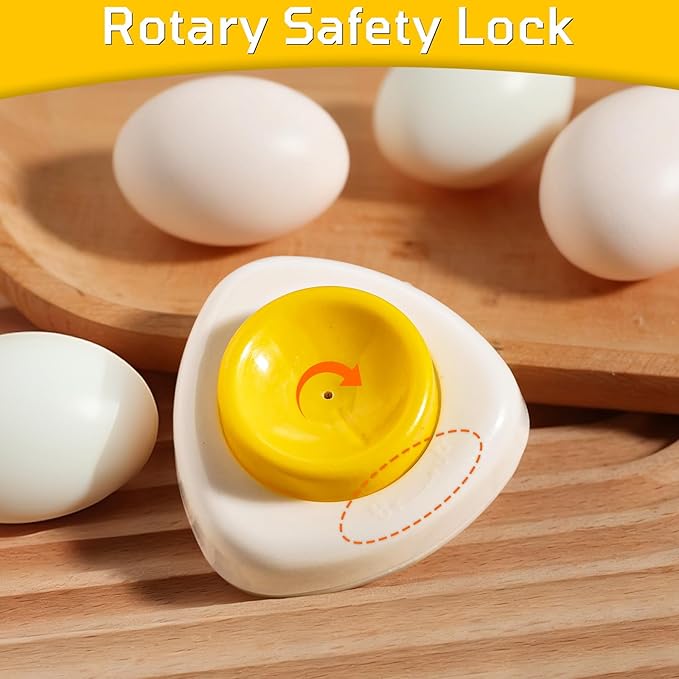 Magenetic Egg Piercer Tool for making holes in raw eggs to achieve perfectly boiled eggs, egg hole puncher Pricker with Safety Lock Egg Pin, and an egg separator for separating egg whites from yolks