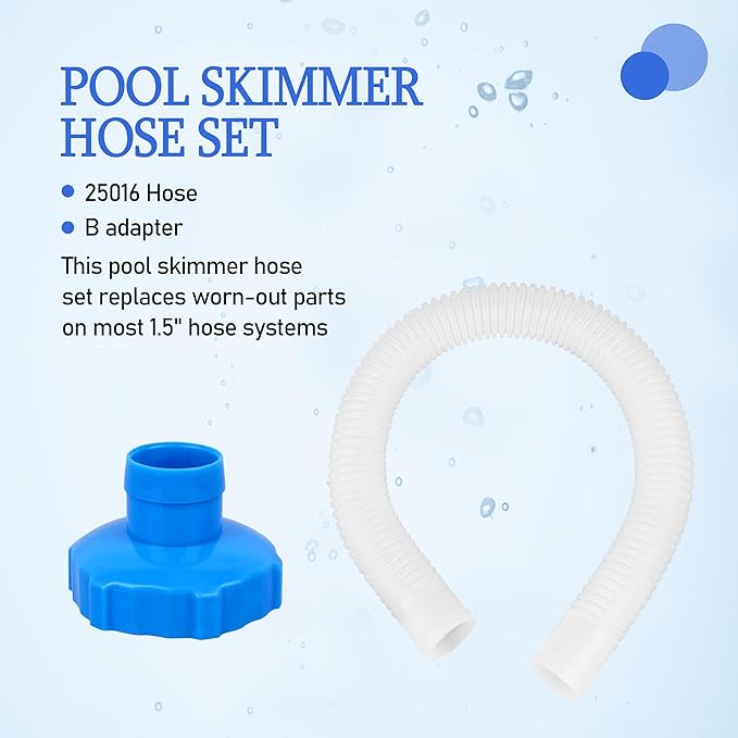 25016 Pool Skimmer Hose & Adapter B Replacement Set – Universal Fit for Intex Above Ground Pools | Leak-Proof Connections