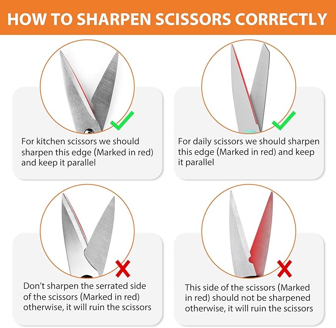 Longzon 6-in-1 Knife Sharpener 5 Stage for Serrated Knives, Scissors with Cut-Resistant Glove,Original Premium Polish Blades,Best Kitchen Knife Sharpener Repair & Restore Pocket Knife, Chefs knife