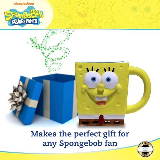 Silver Buffalo SpongeBob SquarePants 3D Sculpted Ceramic Mug, 20 Ounces (Pack of 12)