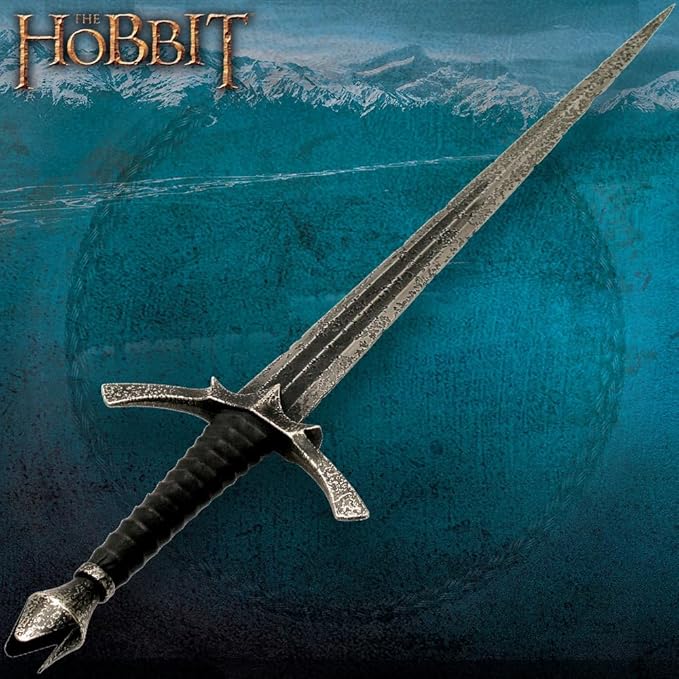 The Hobbit Morgul Dagger Blade Of The Nazgul | Stainless Steel Blade | Leather-Wrapped Grip | Solid Metal Hilt | Includes Wooden Wall Display | Certificate Of Authenticity