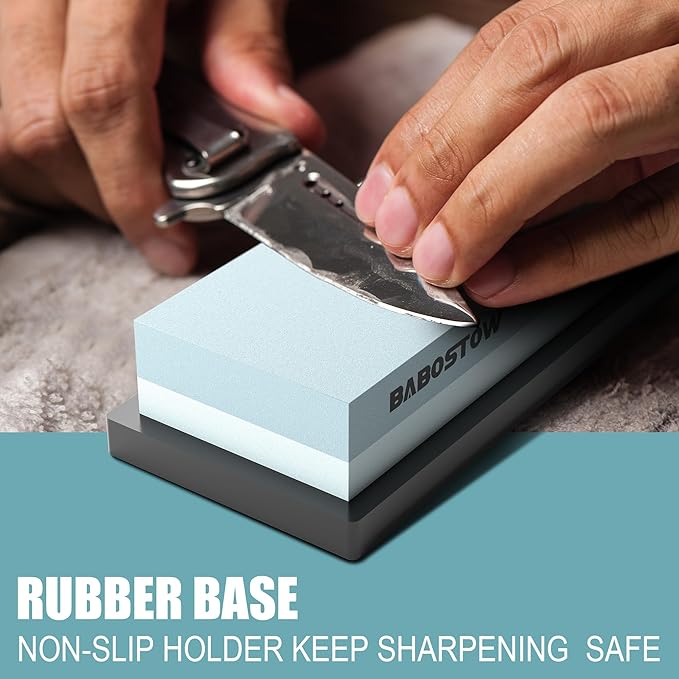 Premium Whetstone Knife Sharpening Stone 2 Side Grit 400/1000 Waterstone - Whetstone Knife Sharpener - NonSlip Rubber Base for Kitchen Knife Sharpener Stone