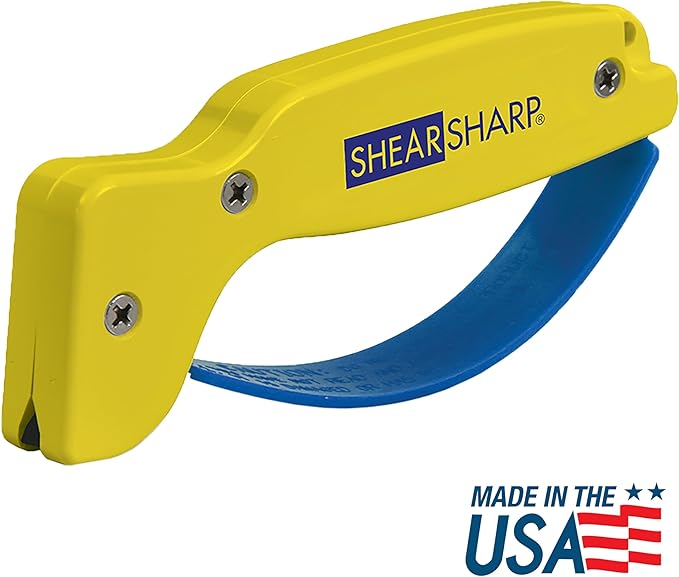 AccuSharp ShearSharp Scissors Sharpener, Diamond-Honed Tungsten Carbide Blade Sharpening Tool for Scissors, Garden Shears, Kitchen Shears, Hedge Clippers, Yellow