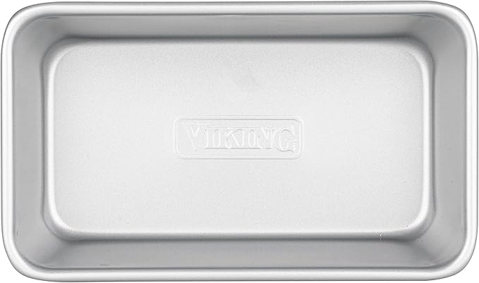 Viking Premium 9-Inch Nonstick Ceramic Bread Loaf Pan, Made without PFAS, Heavy Gauge Aluminized Steel Baking Pan for Bread and Cake, Reinforced Iron Frame, Even Heating, Oven Safe to 475F, Silver