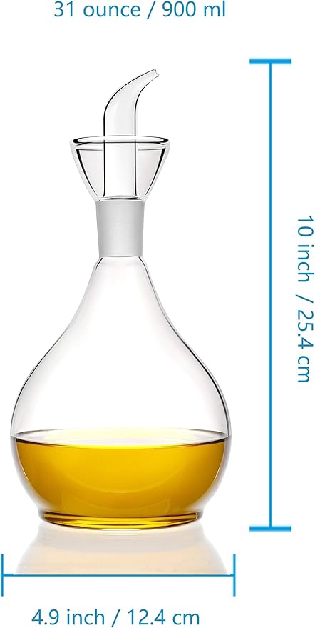 HAIZEEN 31ounce/900ml Olive Oil Dispenser Oil Bottle Glass with No Drip Bottle Spout