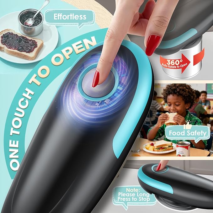 Electric Can Opener, Fits All Can Sizes Automatic Can Opener, One Touch Electric Can Opener for Kitchen Food Safe Smooth Edge, Kitchen Gadgets Battery Operated Can Opener for Seniors Arthritis&Chef