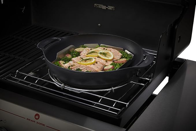 Weber Crafted Wok & Steamer – 6 Qt Porcelain‑Enameled Cast‑Iron Wok with Steamer Basket for Weber Crafted Compatible Grills