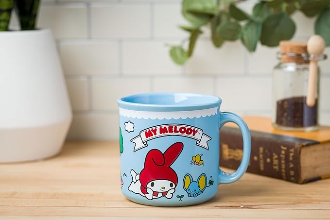 Silver Buffalo Sanrio Hello Kitty and Friends My Melody and Flat Ceramic Camper Mug, 20 Ounces