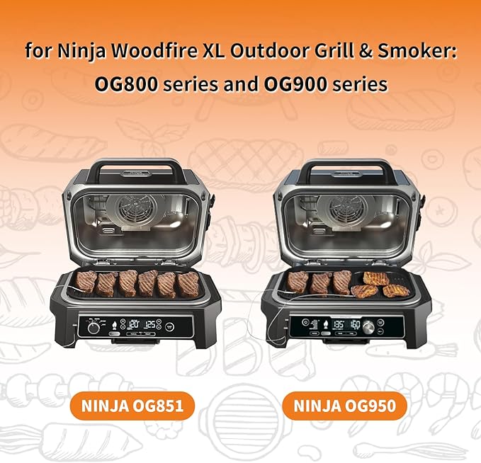 50 Pack Drip Pan Liners for Ninja OG850/OG951 Woodfire Outdoor Grill & Smoker - Compatible with OG800 and OG900 Series - Disposable Aluminum Foil Grease Tray,Silver