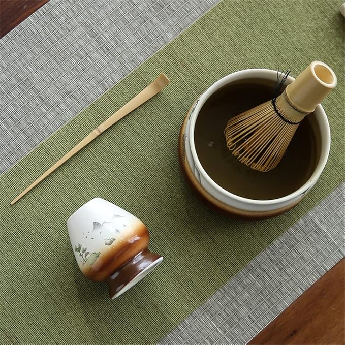 Matcha Tea Whisk Holder Ceramic Holder for Bamboo Matcha Chasen fit for Matcha Chasen Tea Set Accessories (Mountain)