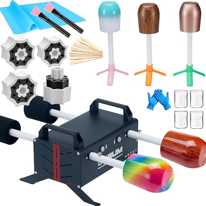 4 Arm Cup Turner for Crafts Tumbler,Multi Tumbler Spinner Machine Kit,Tumbler Turner DIY Glitter Epoxy Resin Tumblers (4X-Black)