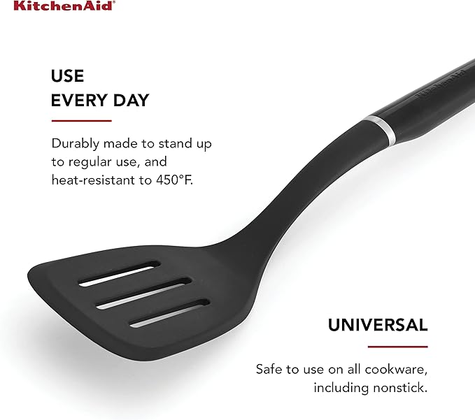 KitchenAid Classic Nylon Slotted Turner,13.66-Inch,Black,(Pack of 12)