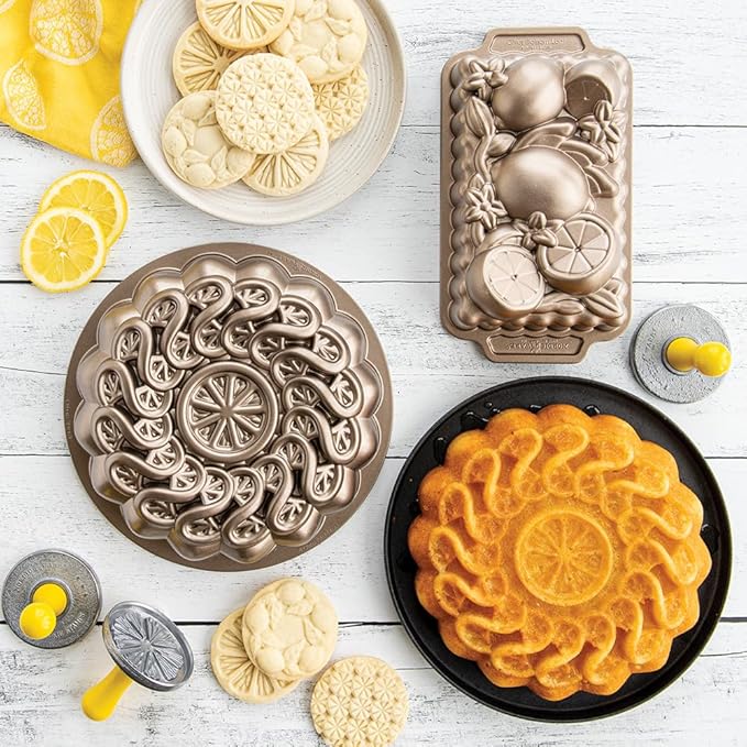 Nordic Ware Citrus Twist Pan, 8 Cup, Toffee