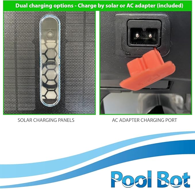 The Original Pool Bot™ Skimmer | Solar Surface Cleaner | Solar Pool Automatic Next Gen Avoidance System | All Day Runtime | Large Capacity Basket