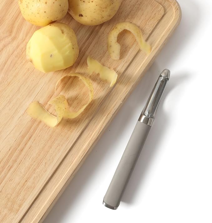 Calphalon Edge Stainless Steel Straight Vegetable Peeler w/Thermoplastic Rubber Handle - Taupe