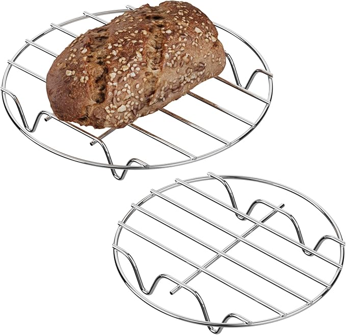 GSlife Steamer Rack 7''+ 9'' - Stainless Steel Canning Rack, Round Cooling Baking Roasting Rack, Trivet for Dutch Oven Air Fryer, Instant Pot Accessories for 3, 6, 8 Qt Pressure Cooker, Set of 2