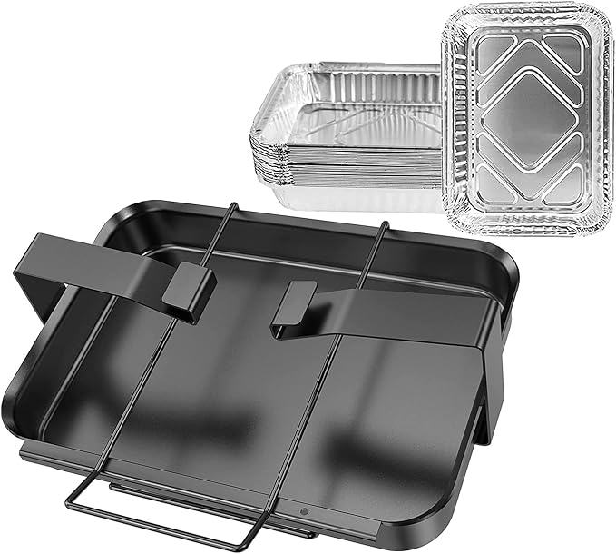 Hisencn 7515 Grill Catch Pan Holder Drip Pan Replacement for Weber Genesis 1000-5500, Genesis Silver/Gold/Platinum, Genesis II Series, Platinum I/II, and Summit, Porcelain Steel Grease Collection