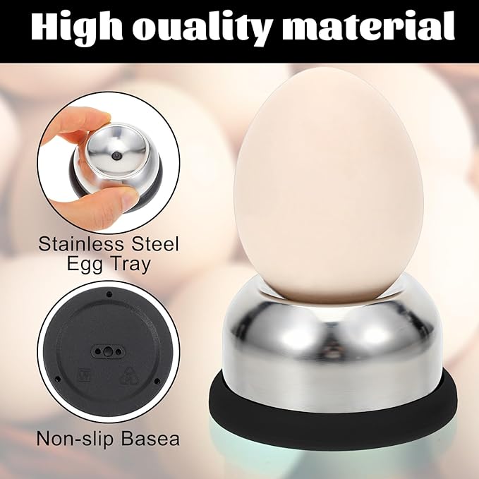 Stainless Steel Egg Piercer for Hard Boiled Eggs with Retractable Pin, Heavy Duty Egg Poker to Get Good Hard Boiled Eggs, Egg Piercer Hole Seperater for Quick Peel Anti-Burst, Black